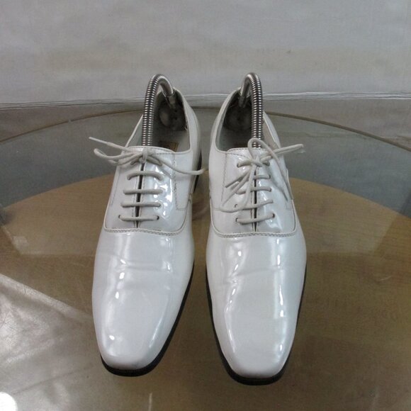 Men\'s Delli Aldo White Oxfords, Leather  Lining  Faux Patent Upper Size 6.5 main image 7